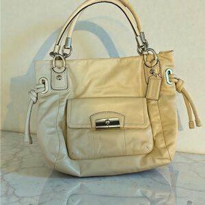 Coach Pastel Yellow/Buttercup Leather Satchel